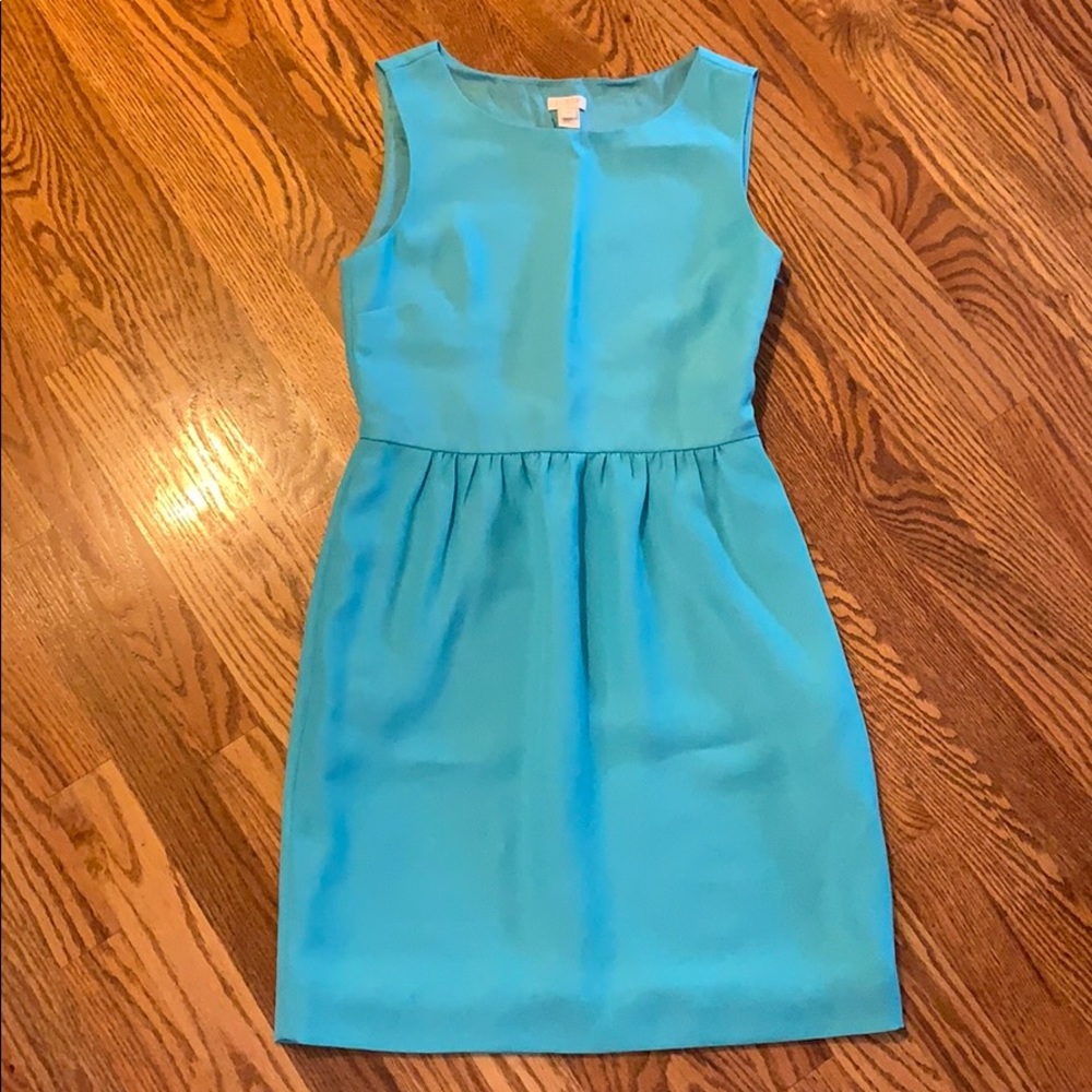 Teal blue j. crew dress